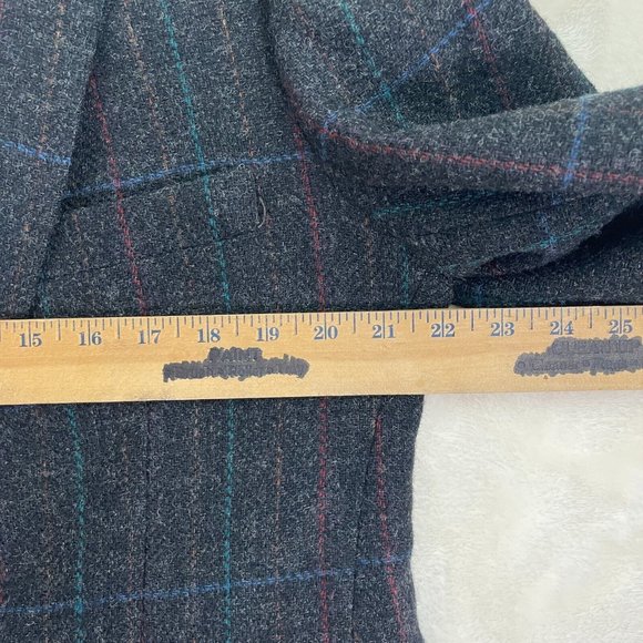 Dobbshire Dark Gray Plaid Sport Coat 100 % Pure Wool Blazer Men's Size 41R - Picture 4 of 11